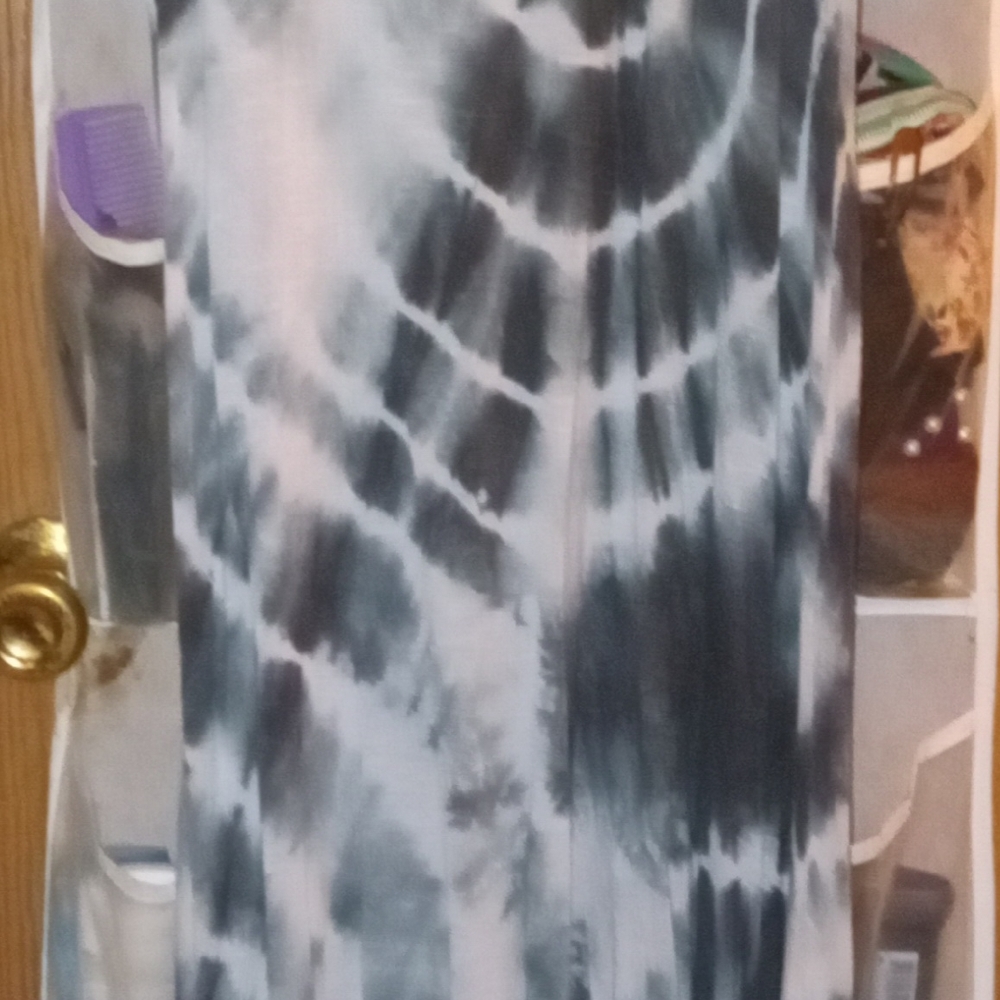 Poof Excellence Black and White Tie-Dye Maxi Dress